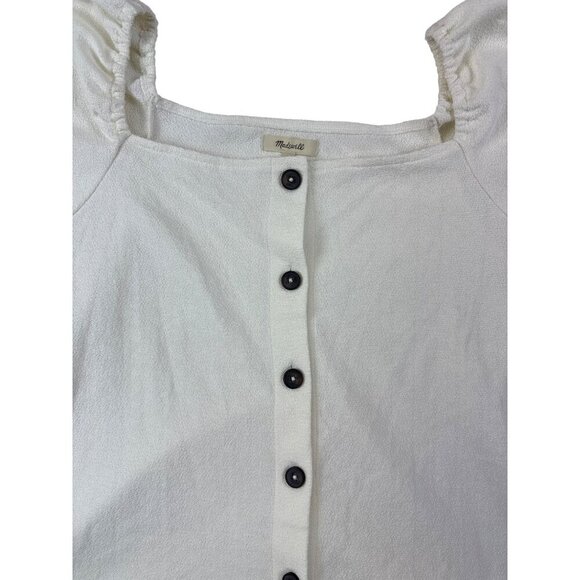 NEW Madewell Women's Top Jacquard Square Neck Puff Sleeve Cream Plus Size 4X - Picture 3 of 8